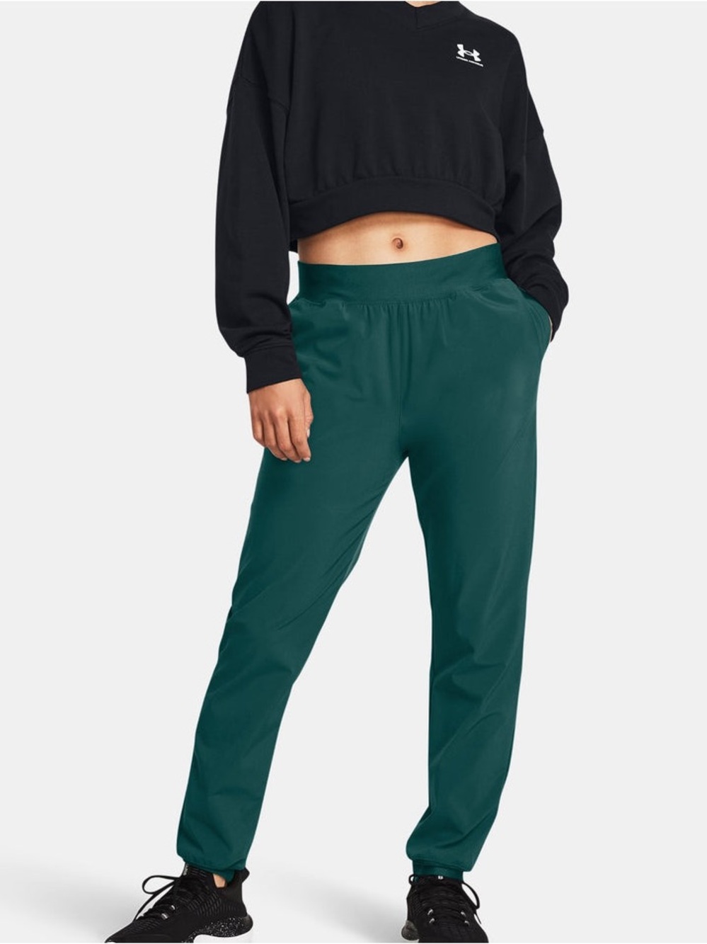 Under Armour UA Rival High-Rise Ultra-Light Woven Pants Size Large - Hydro Teal